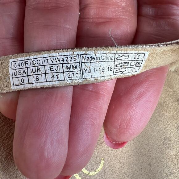 Vionic Size 10 Ricci Sandals Gold Metallic Jeweled Flip Flop Orthotic Leather - Picture 10 of 11